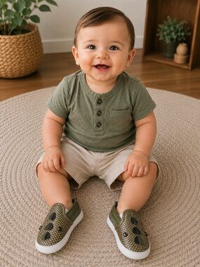Rising Star infant Green lizard design shoes size 9-12 months